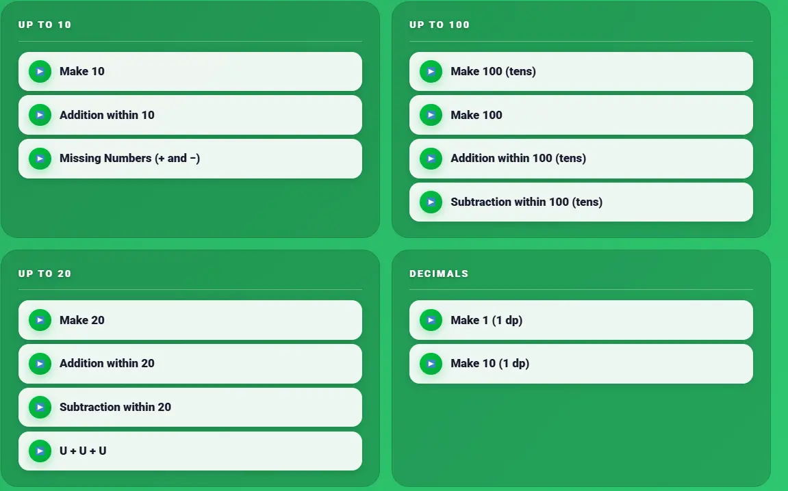 number bonds game