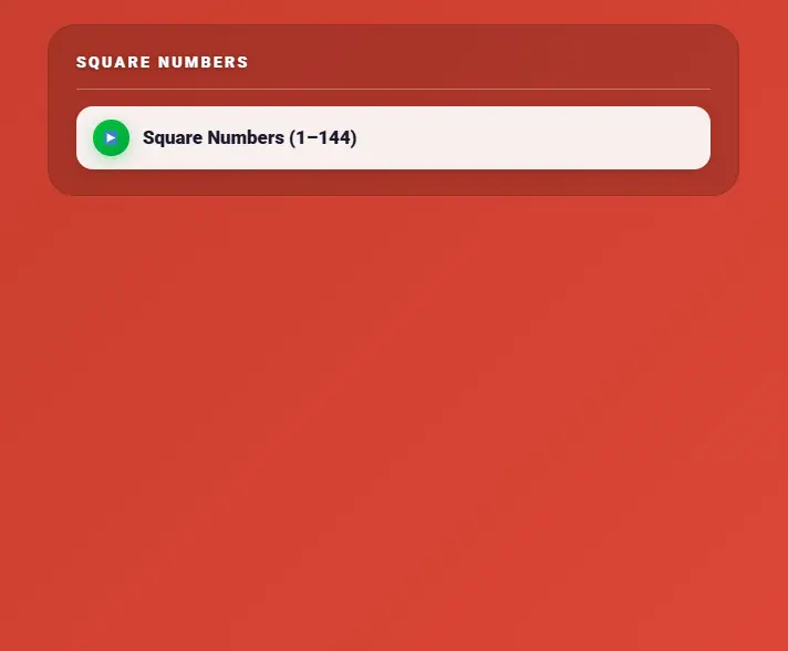 square numbers game