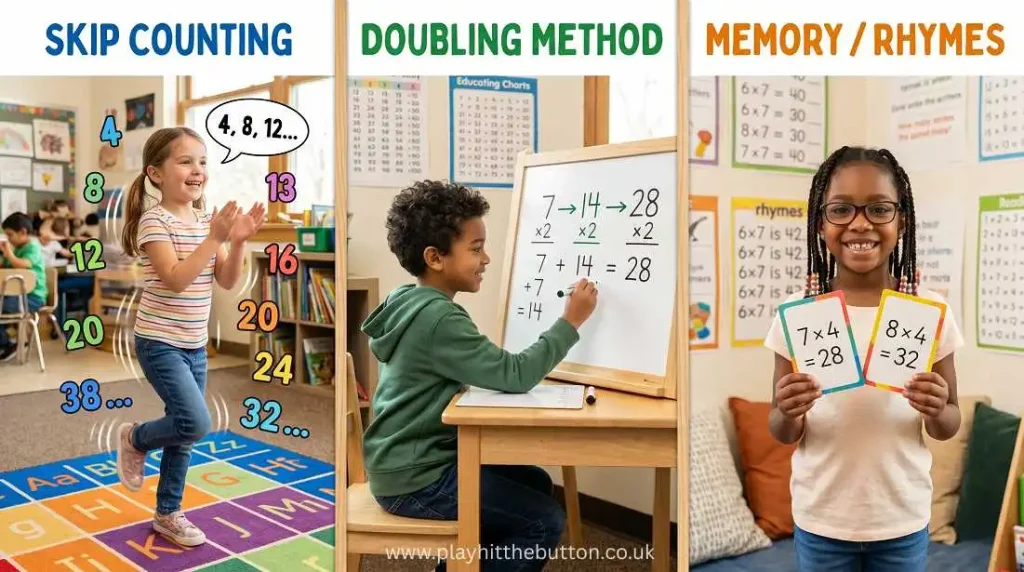 How to learn 4 Times Table with Practise Game 5 Steps to Learn the 4 Times Table