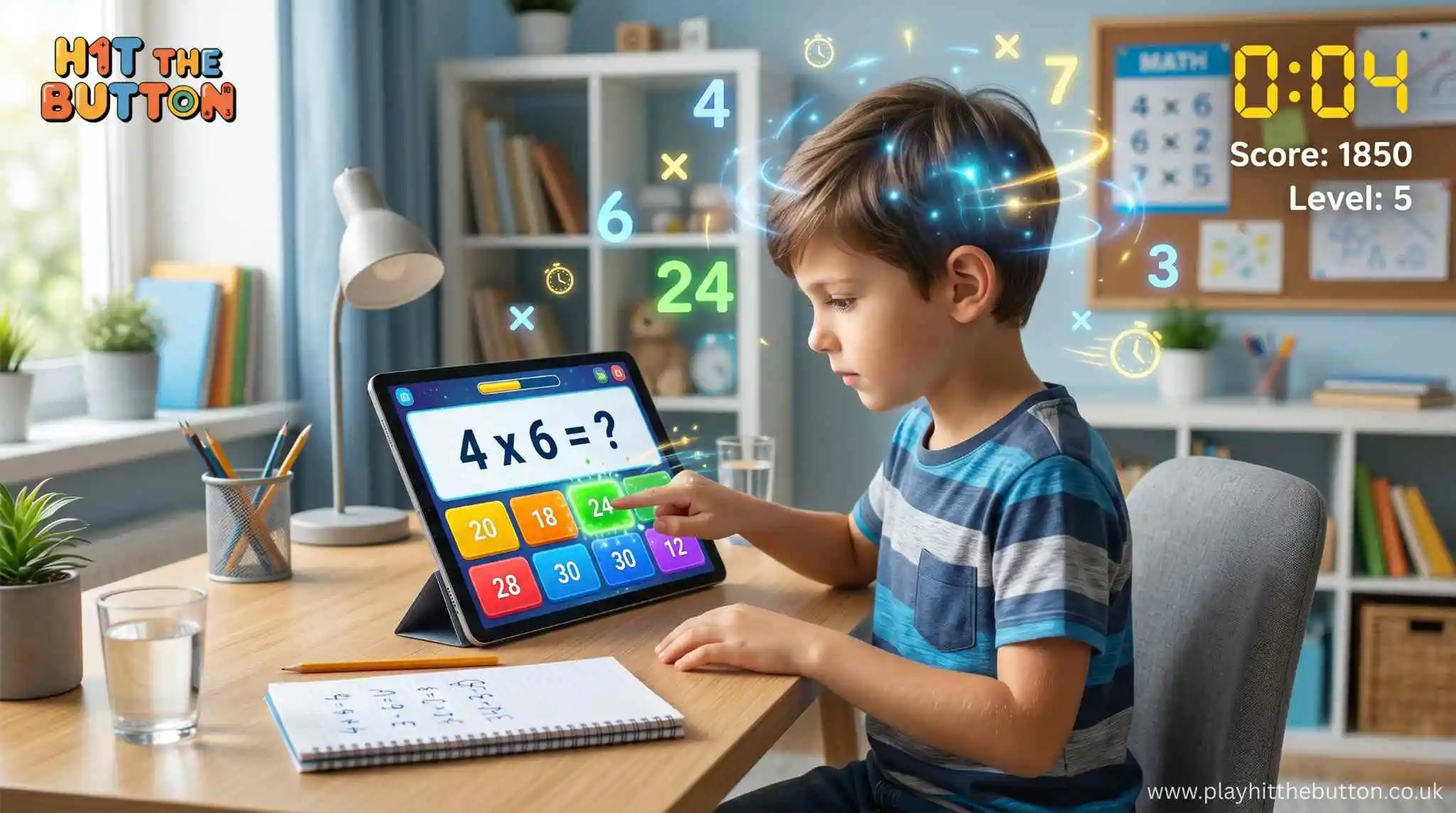 How to learn 4 Times Table with Practise Game 10 4 Times Table Practice using Hit the Button Game