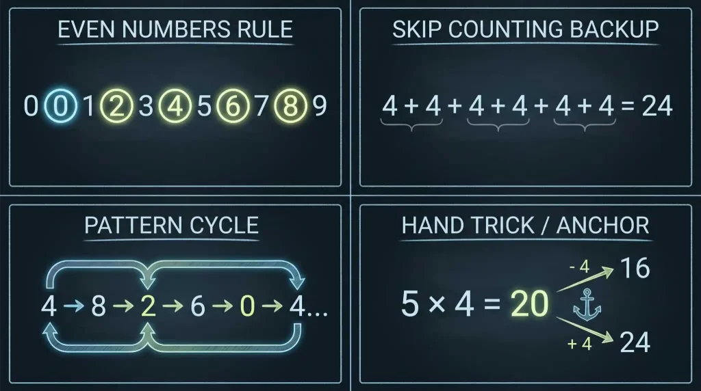 How to learn 4 Times Table with Practise Game 6 Top Secrets to Remember 4x Table